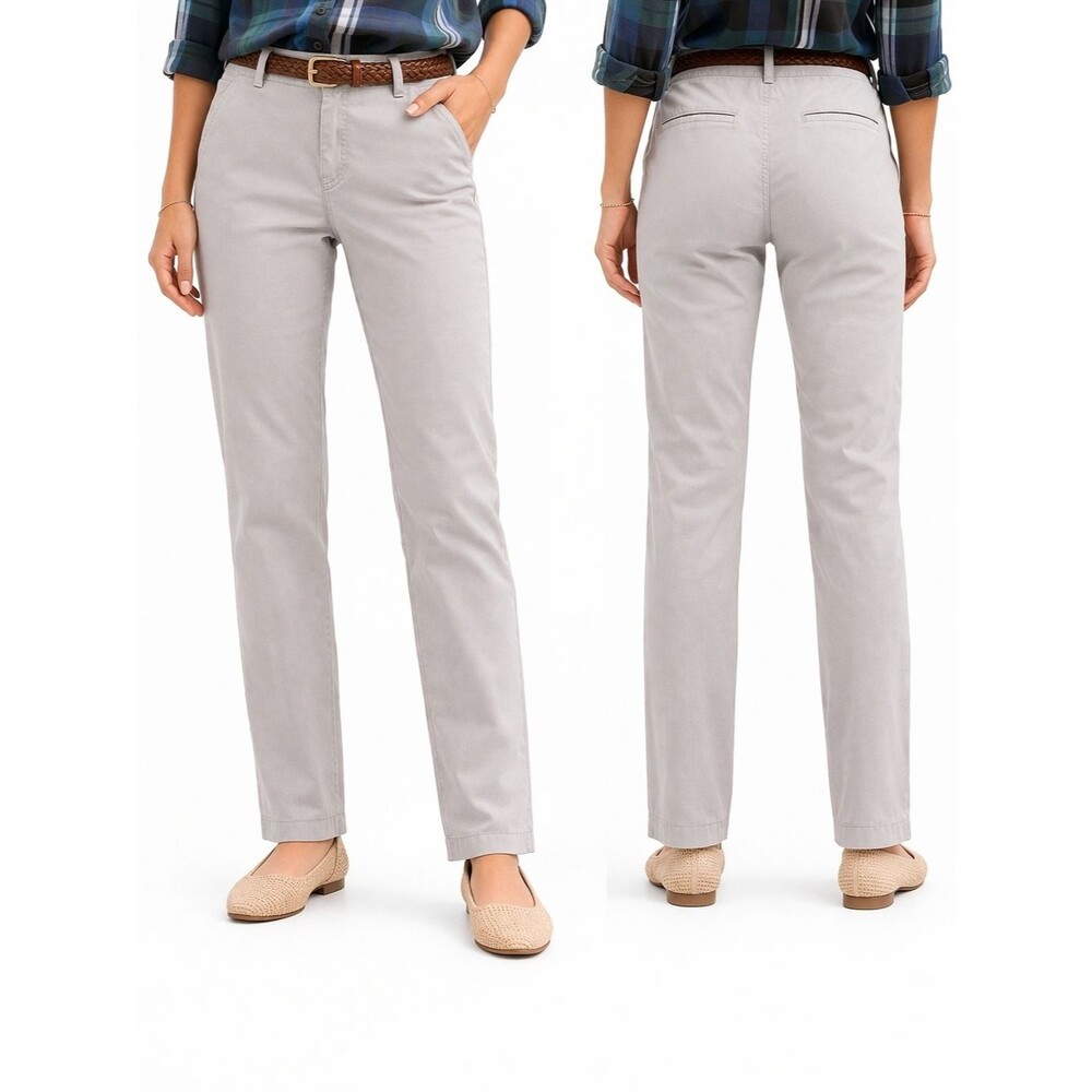 Theory Light Gray Slim Straight Chino Pants Classic Minimalist Size 28 Office